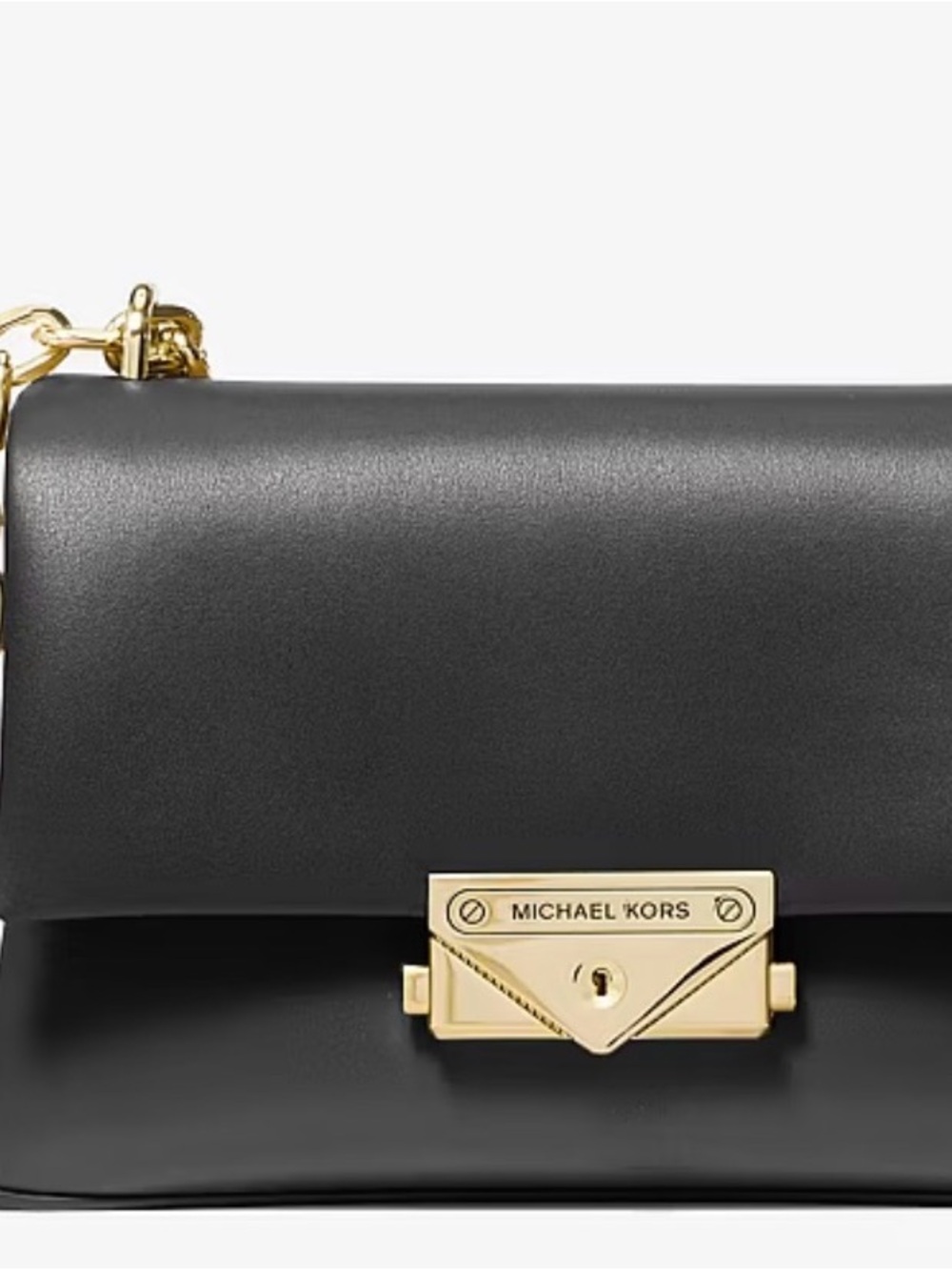 NWT Michael Kors Black Leather Crossbody with Gold Lock